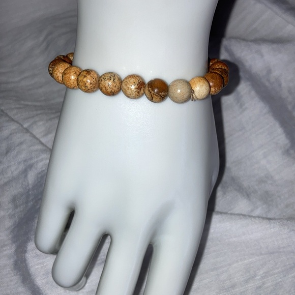 NWOT Bracelet Stretch Women’s Tan Stones - Picture 4 of 7